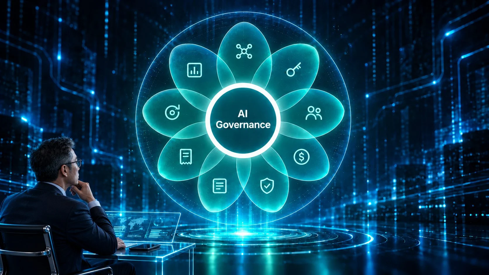 企業專業人士檢視 ACROSS AI Governance 九大治理框架，涵蓋模型、權限、團隊、預算與安全護欄等企業 AI 治理要素。